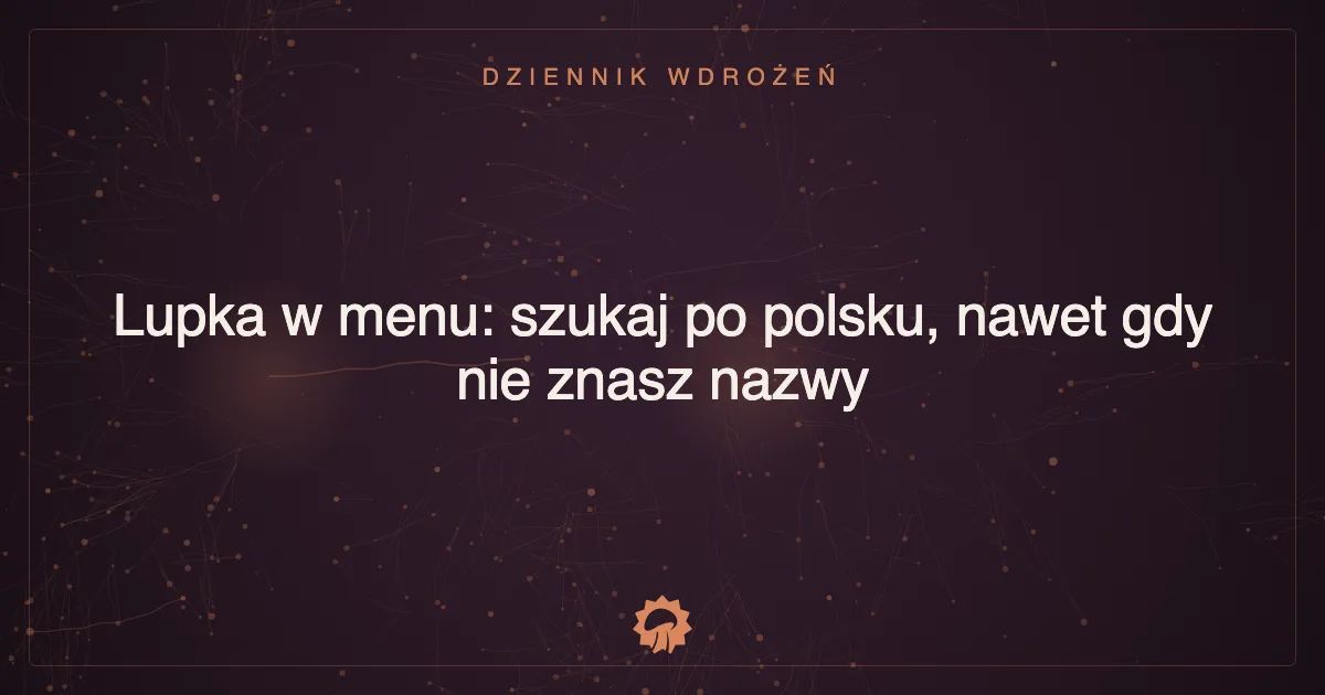 Ilustracja wpisu: Lupka w menu: szukaj po polsku, nawet gdy nie znasz nazwy