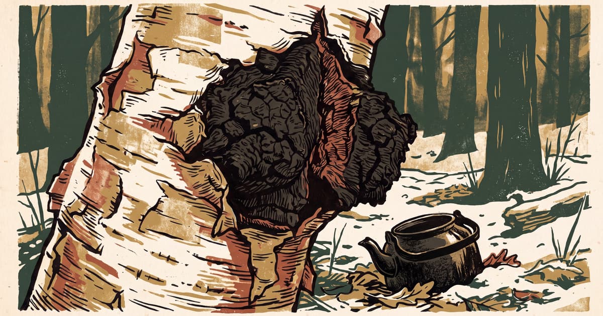 Chaga, czarny grzyb z syberyjskiej brzozy