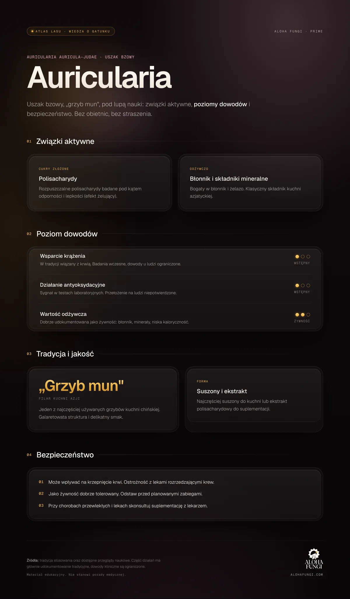 Auricularia — infografika edukacyjna