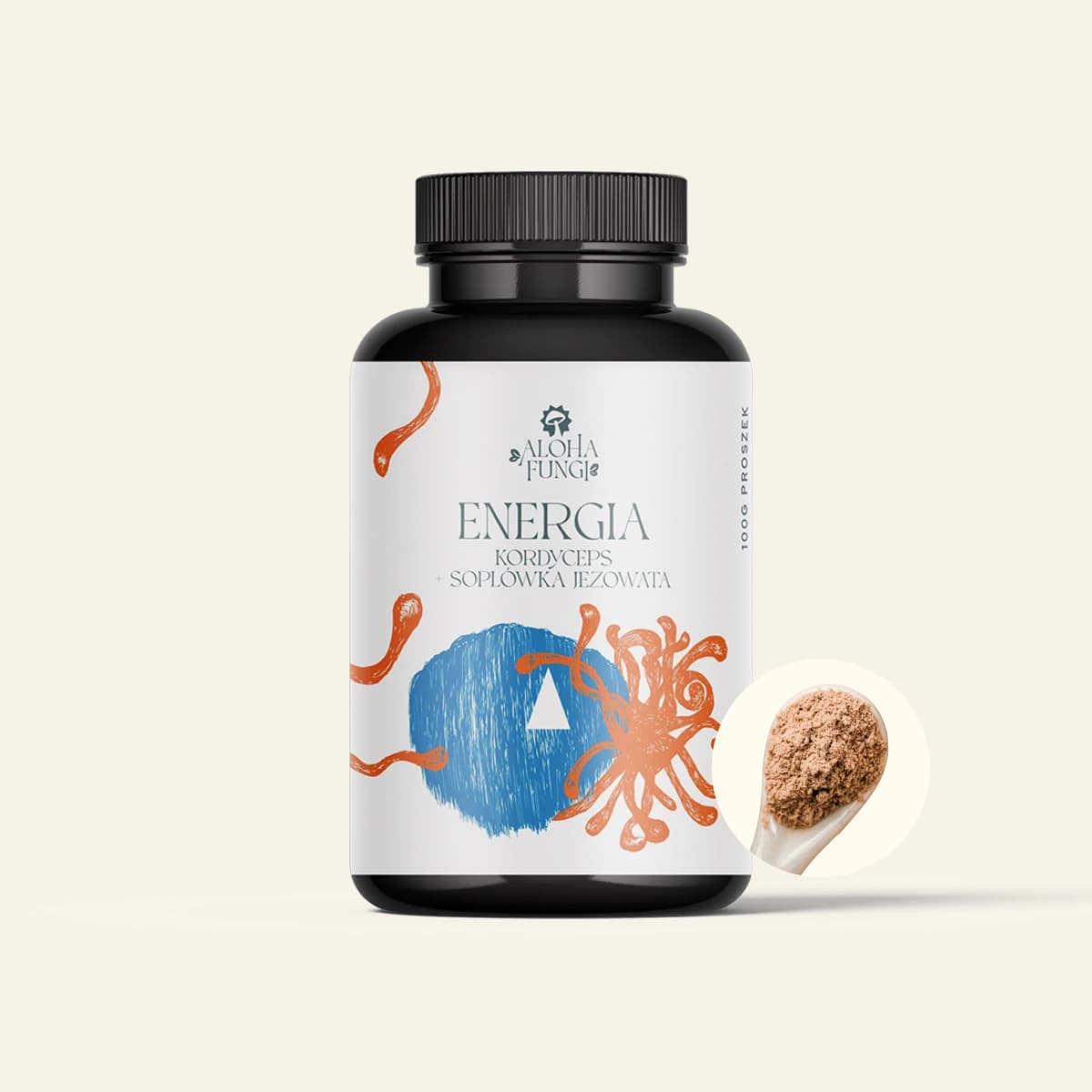 Energia, opakowanie produktu Aloha Fungi