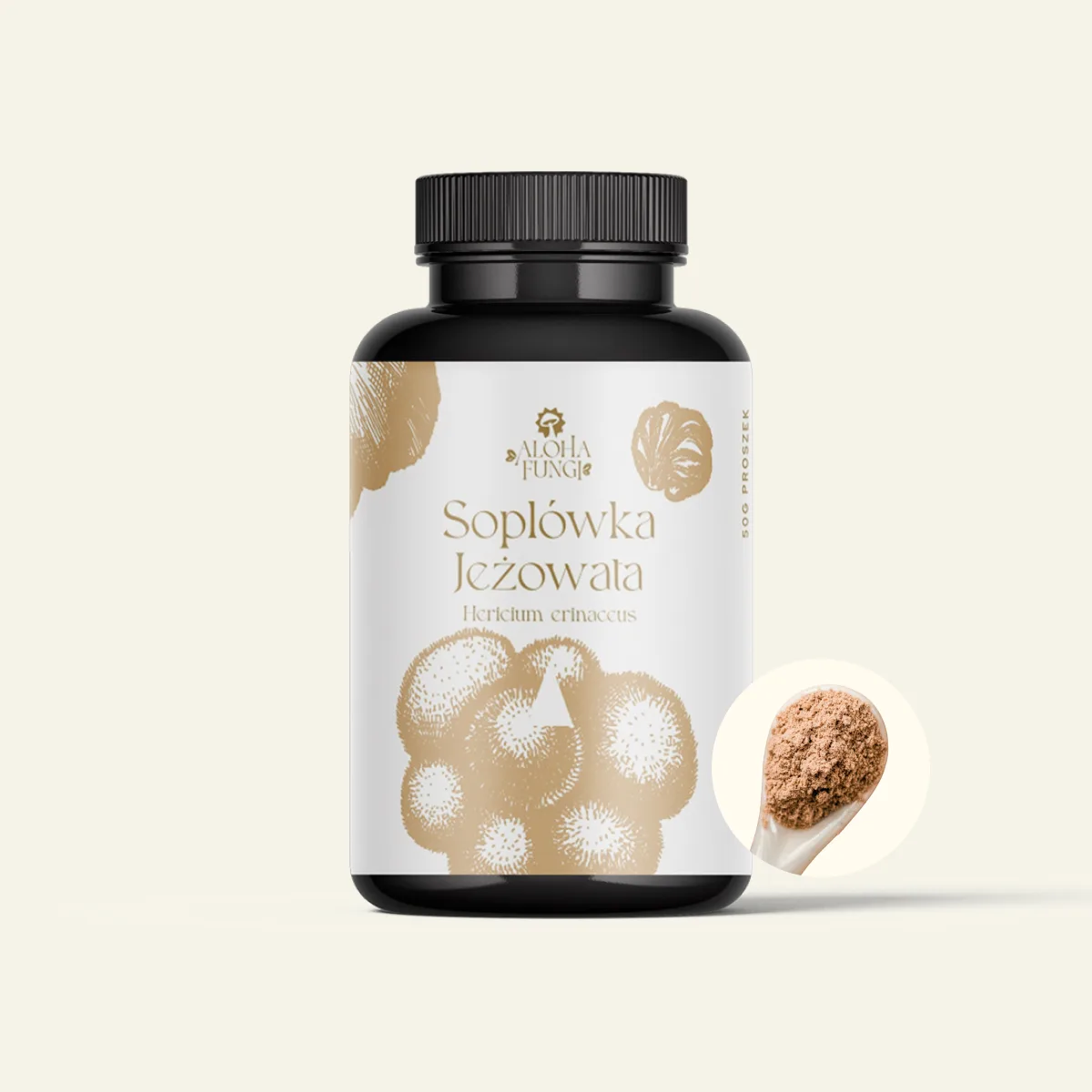 Lion's Mane Proszki · LONGEVITY, opakowanie produktu Aloha Fungi